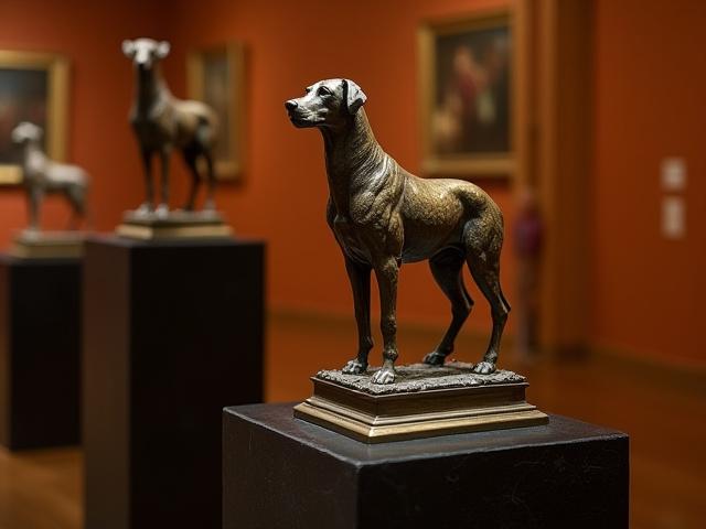 Restored antique bronze sculpture, cleaned, repaired, and displayed on a custom plinth with subtle lighting